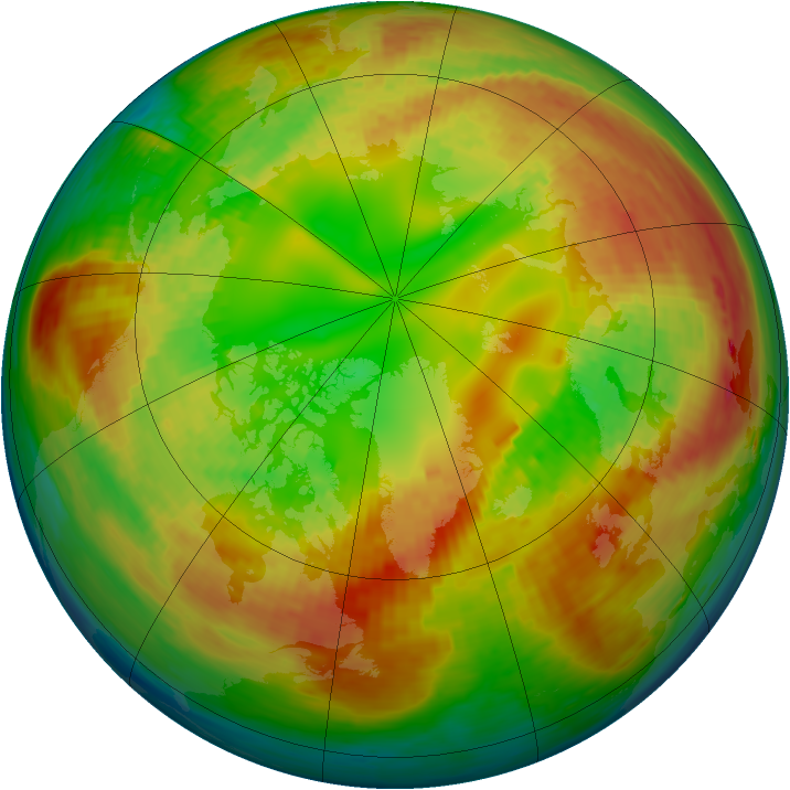 Arctic ozone map for 15 February 1994